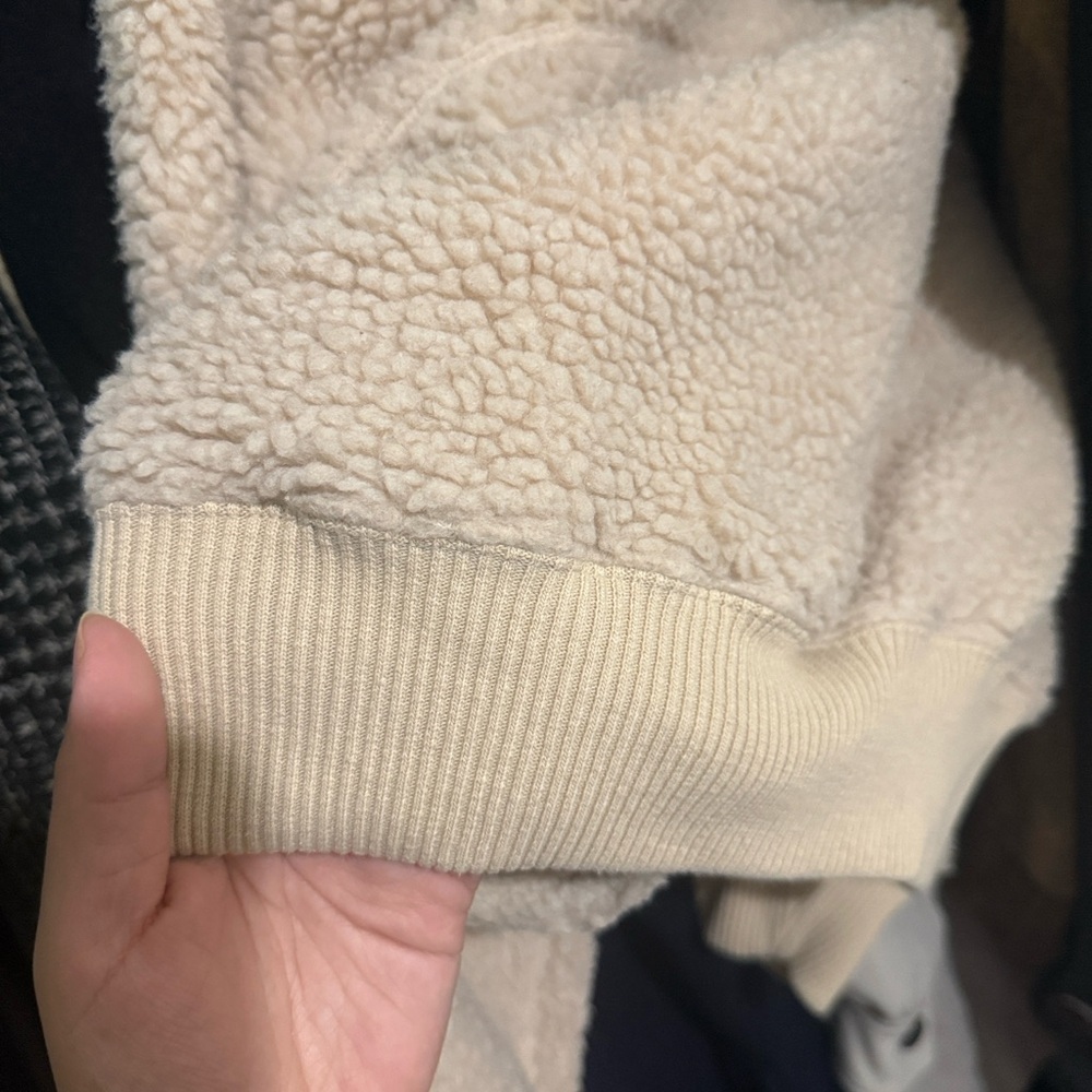 Vintage Rare Lmeaire X Uniqlo Cream Sherpa Fleece Bomber Jacket - Picture 10 of 10